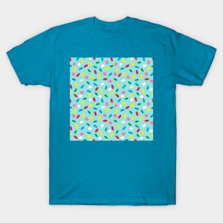 Colorful sprinkles on blue melting icing T-Shirt